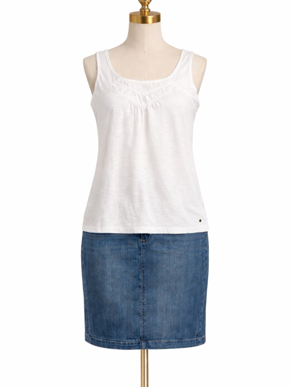 Eddie Bauer White Tank Top and Liverpool Los Angeles Skirt
